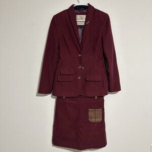 Jack Murphy Maroon Blazer Skirt Set Womens Size 8 Made In Ireland School Girl